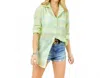 Madelyn Green Button Down Plaid Shirt In Green