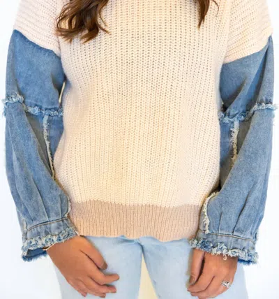 Madelyn Material Girl Sweater In Ivory/taupe In Multi