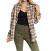 Madelyn Plaid Long Sleeves Flannel Shacket In Orange In Orange