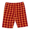 Mademe Velour Plaid Biker Red Shorts In Red