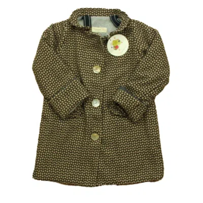 Pre-owned Mademoiselle A Soho Kids' Girls Brown Spotted Winter Coat
