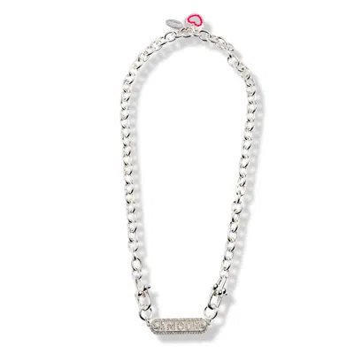 Mademoiselle Jules Women's Amour Necklace - Silver In Metallic