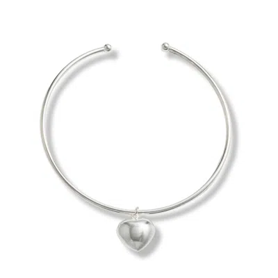 Mademoiselle Jules Women's Cold Heart Necklace - Silver In Metallic
