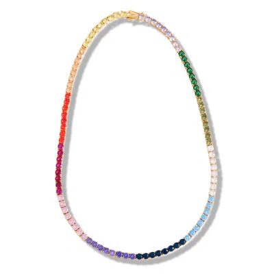 Mademoiselle Jules Women's Gold Over The Rainbow Necklace In Multi