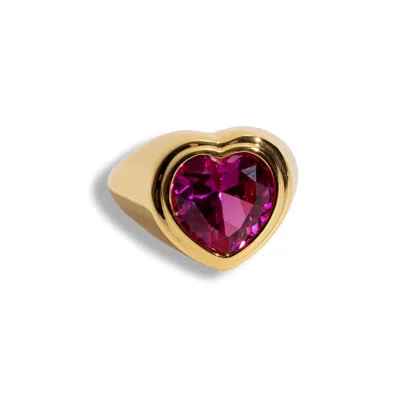 Mademoiselle Jules Women's Gold Pink Peony Ring