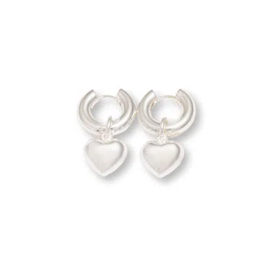 Mademoiselle Jules Women's Heartbreaker Earrings - Silver In White