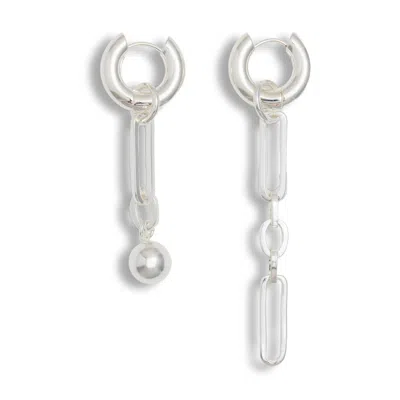 Mademoiselle Jules Women's Silver Argentum Earrings In White