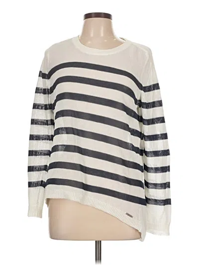 Pre-owned Mademoiselle Long Sleeve Top Ivory Boatneck Tops In White