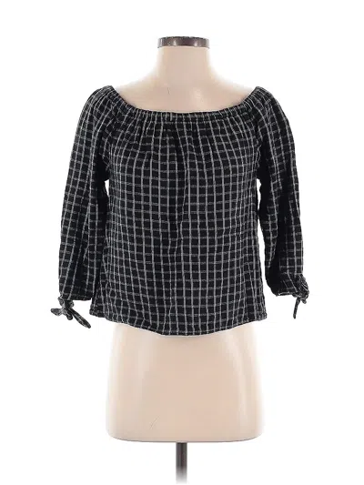Pre-owned Madewell 3/4 Sleeve Blouse In Black
