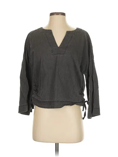 Pre-owned Madewell 3/4 Sleeve Blouse In Black