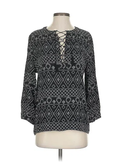 Pre-owned Madewell 3/4 Sleeve Blouse In Black