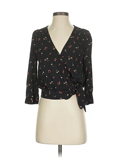 Pre-owned Madewell 3/4 Sleeve Blouse In Black