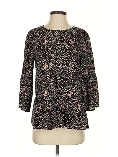 Pre-owned Madewell 3/4 Sleeve Blouse In Black