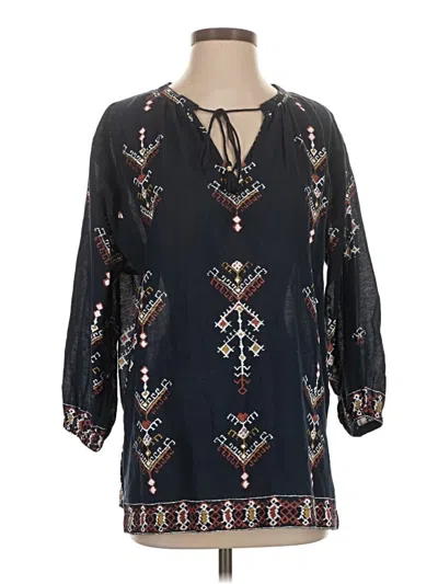 Pre-owned Madewell 3/4 Sleeve Blouse In Black