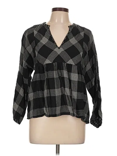 Pre-owned Madewell 3/4 Sleeve Blouse In Black