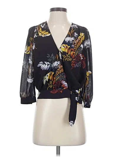 Pre-owned Madewell 3/4 Sleeve Blouse In Black