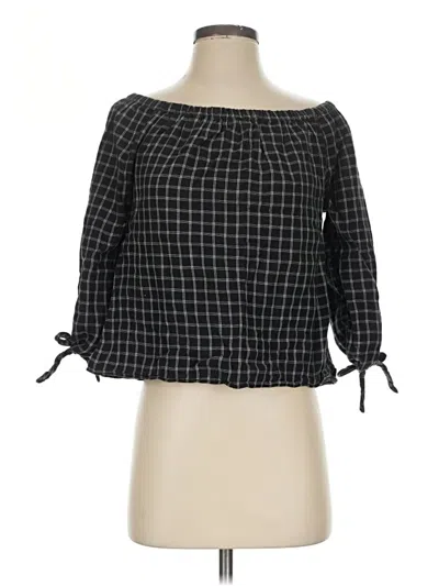 Pre-owned Madewell 3/4 Sleeve Blouse In Black