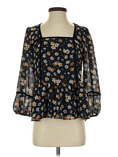 Pre-owned Madewell 3/4 Sleeve Blouse In Black