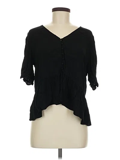 Pre-owned Madewell 3/4 Sleeve Blouse In Black