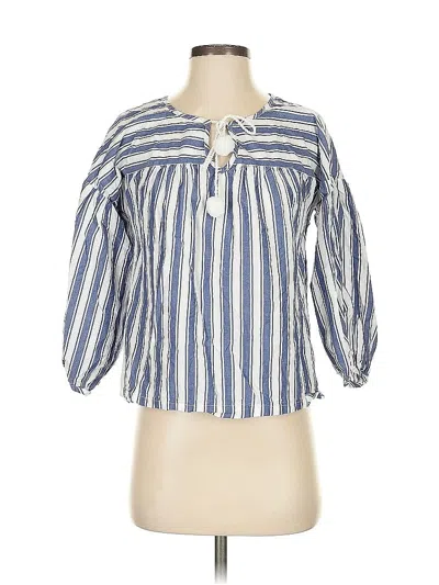 Pre-owned Madewell 3/4 Sleeve Blouse In Blue