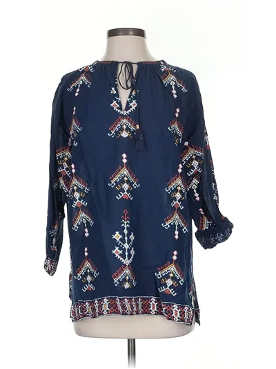 Pre-owned Madewell 3/4 Sleeve Blouse In Blue