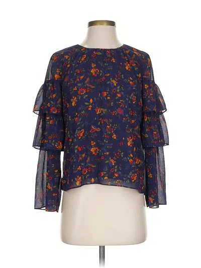 Pre-owned Madewell 3/4 Sleeve Blouse In Blue