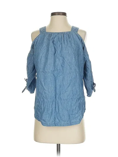 Pre-owned Madewell 3/4 Sleeve Blouse In Blue