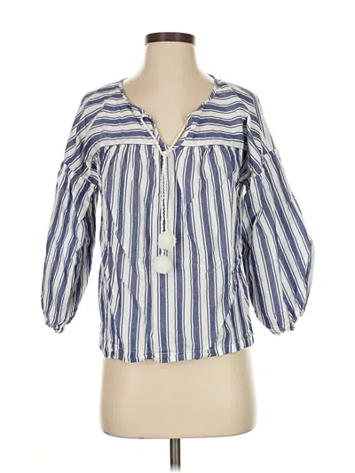 Pre-owned Madewell 3/4 Sleeve Blouse In Blue