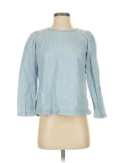 Pre-owned Madewell 3/4 Sleeve Blouse In Blue