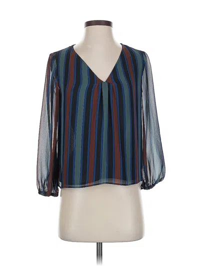 Pre-owned Madewell 3/4 Sleeve Blouse In Blue