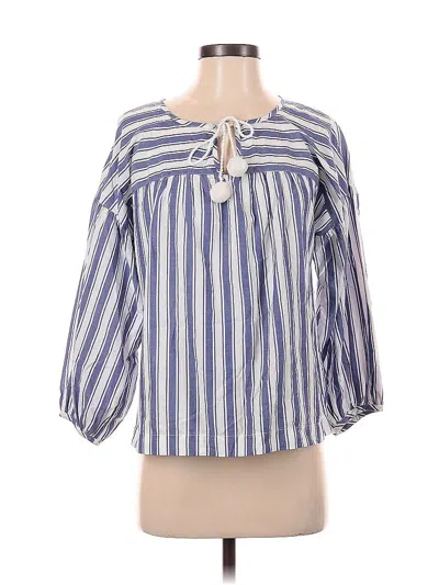 Pre-owned Madewell 3/4 Sleeve Blouse In Blue