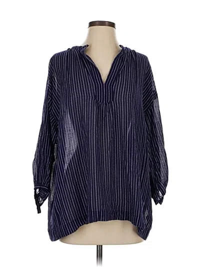 Pre-owned Madewell 3/4 Sleeve Blouse In Blue
