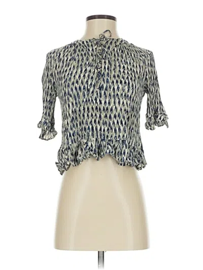 Pre-owned Madewell 3/4 Sleeve Blouse In Blue