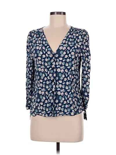Pre-owned Madewell 3/4 Sleeve Blouse In Blue
