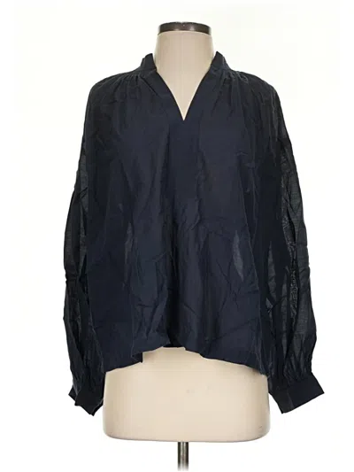 Pre-owned Madewell 3/4 Sleeve Blouse In Blue