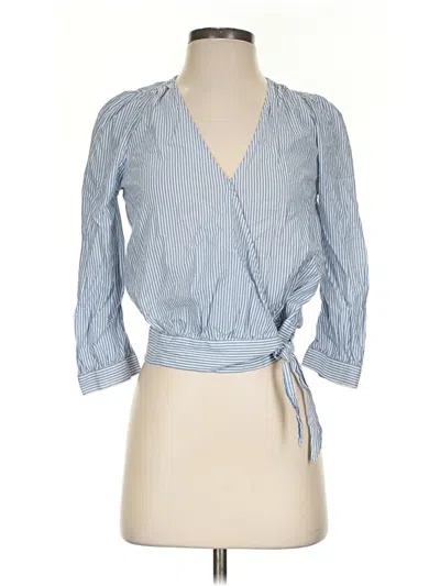 Pre-owned Madewell 3/4 Sleeve Blouse In Blue