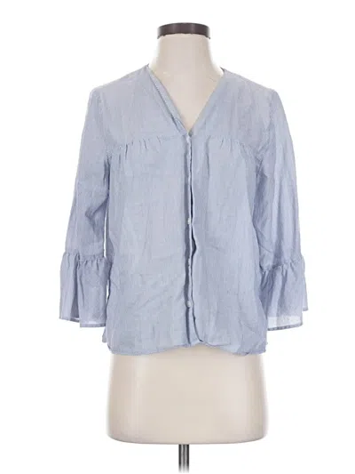 Pre-owned Madewell 3/4 Sleeve Blouse In Blue