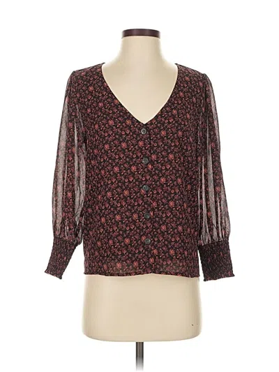 Pre-owned Madewell 3/4 Sleeve Blouse In Brown