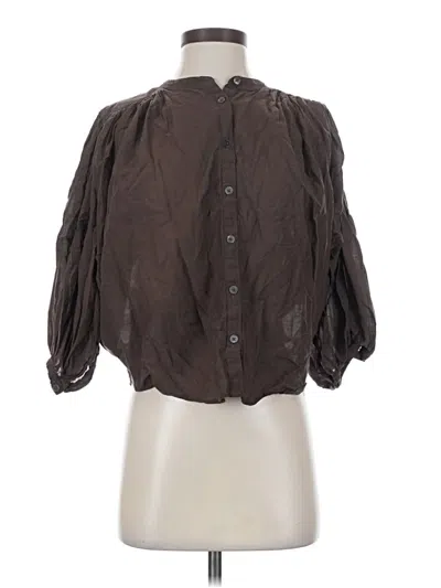 Pre-owned Madewell 3/4 Sleeve Blouse In Brown