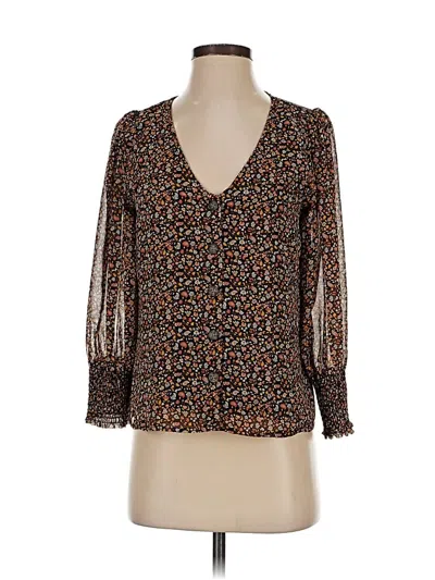 Pre-owned Madewell 3/4 Sleeve Blouse In Brown