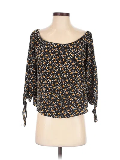 Pre-owned Madewell 3/4 Sleeve Blouse In Brown
