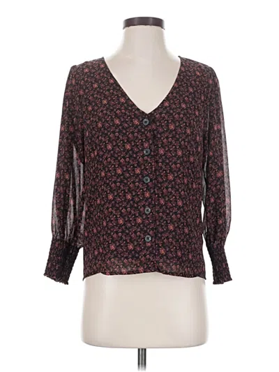 Pre-owned Madewell 3/4 Sleeve Blouse In Brown