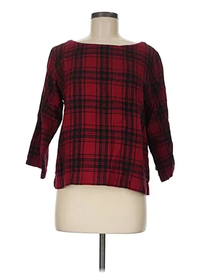 Pre-owned Madewell 3/4 Sleeve Blouse In Burgundy