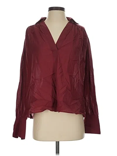 Pre-owned Madewell 3/4 Sleeve Blouse In Burgundy