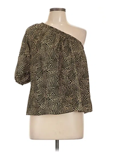 Pre-owned Madewell 3/4 Sleeve Blouse In Gold