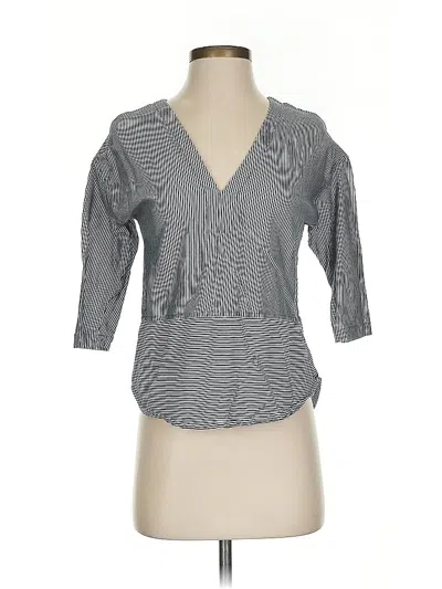 Pre-owned Madewell 3/4 Sleeve Blouse In Gray