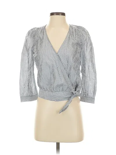 Pre-owned Madewell 3/4 Sleeve Blouse In Gray