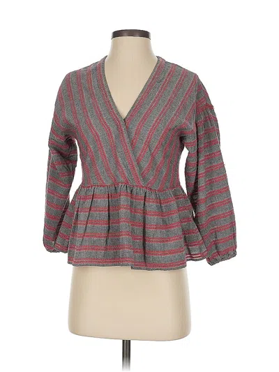 Pre-owned Madewell 3/4 Sleeve Blouse In Gray