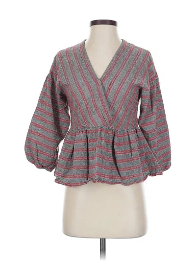 Pre-owned Madewell 3/4 Sleeve Blouse In Gray