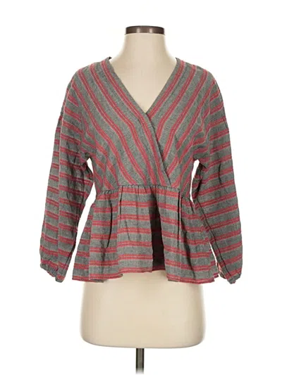 Pre-owned Madewell 3/4 Sleeve Blouse In Gray